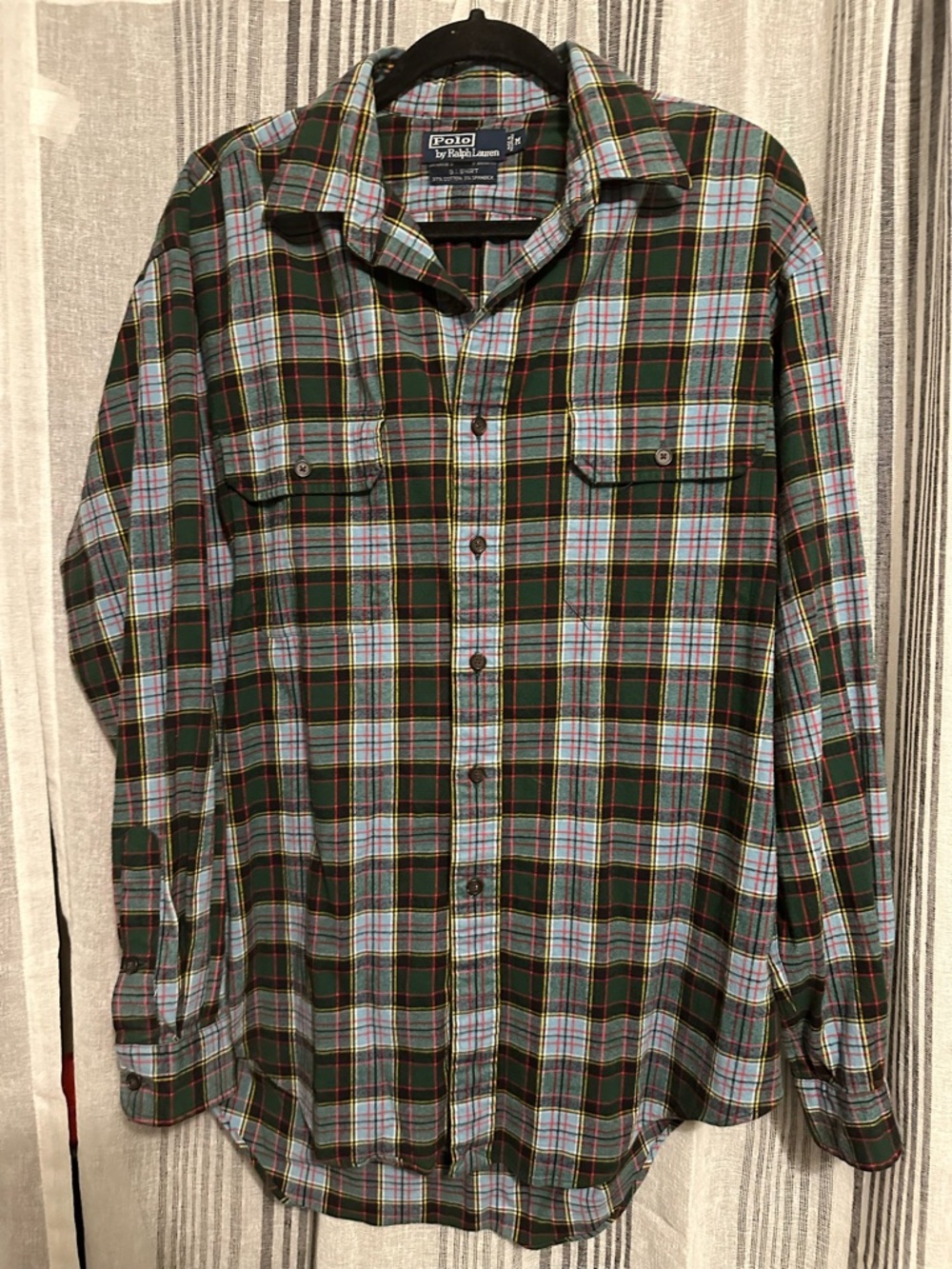 Polo by Ralph Lauren Green and Light Blue Plaid Button-Down Shirt